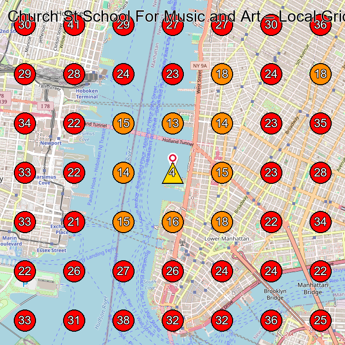 Church St School For Music and Art GeoGrid visibility map for Dance School in New York